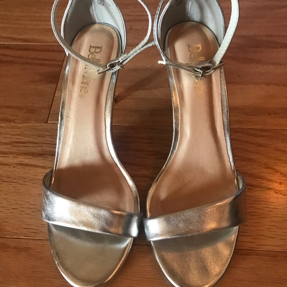 Silver 1” Heels Size 8